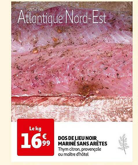 dos de lieu noir mariné sans arêtes