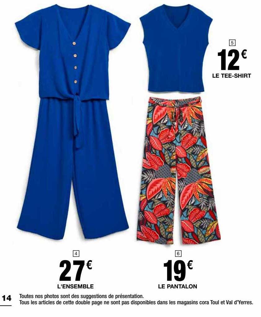 le tee-shirt, l'ensemble, le pantalon