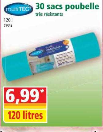 30 sacs poubelle très résistants multitec