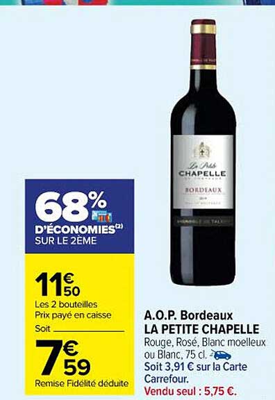 a.o.p. bordeaux la petite chapelle