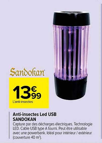 anti-insectes led usb sandokan