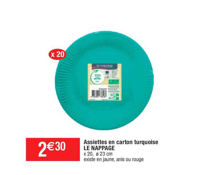 assiettes en carton turquoise le nappage