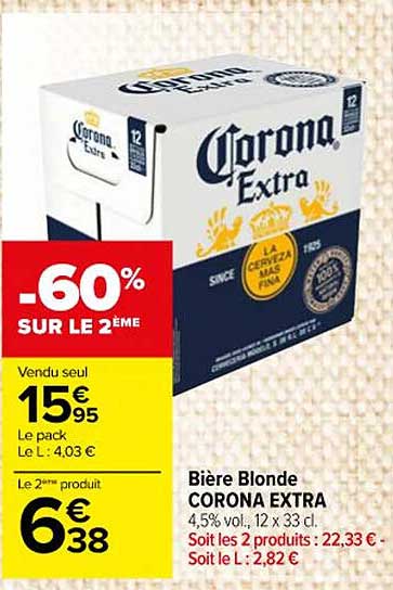 Bière Blonde Corona Extra