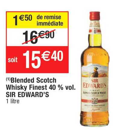 blended scotch whisky finest 40% vol. sir edward's