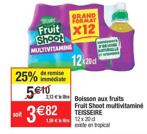 Boisson Aux Fruits Fruit Shoot Multivitaminé Teisseire