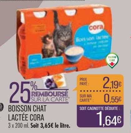 boisson chat lactée cora