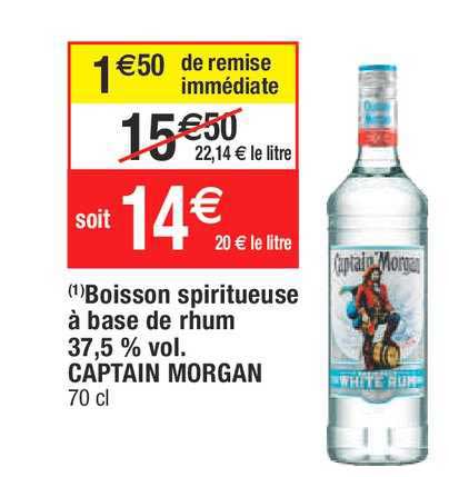 boisson spiritueuse à base de rhum 37,5% vol. captain morgan