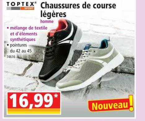 chaussures de course légères homme toptex