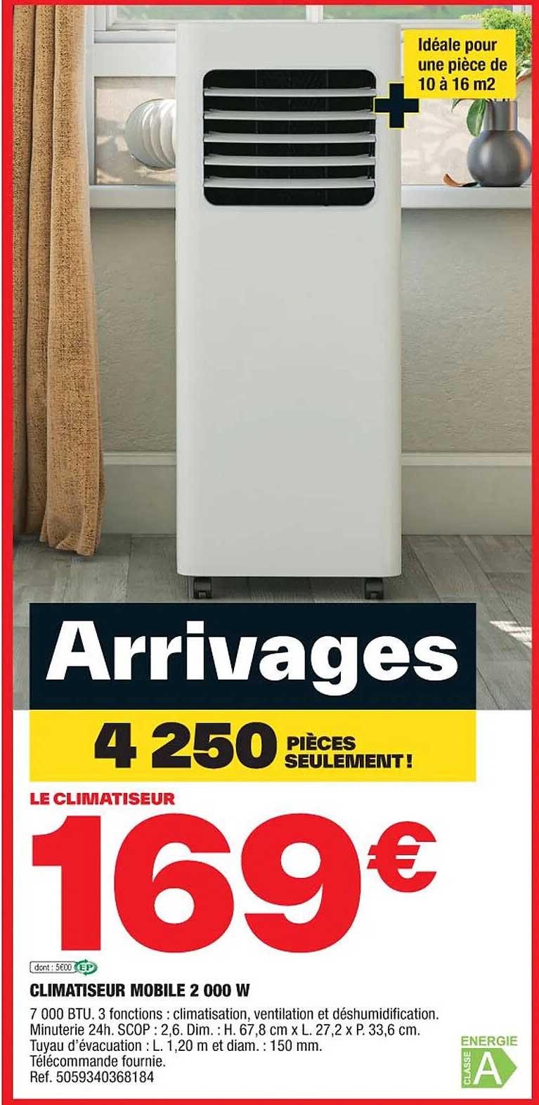 Climatiseur Mobile 2000w