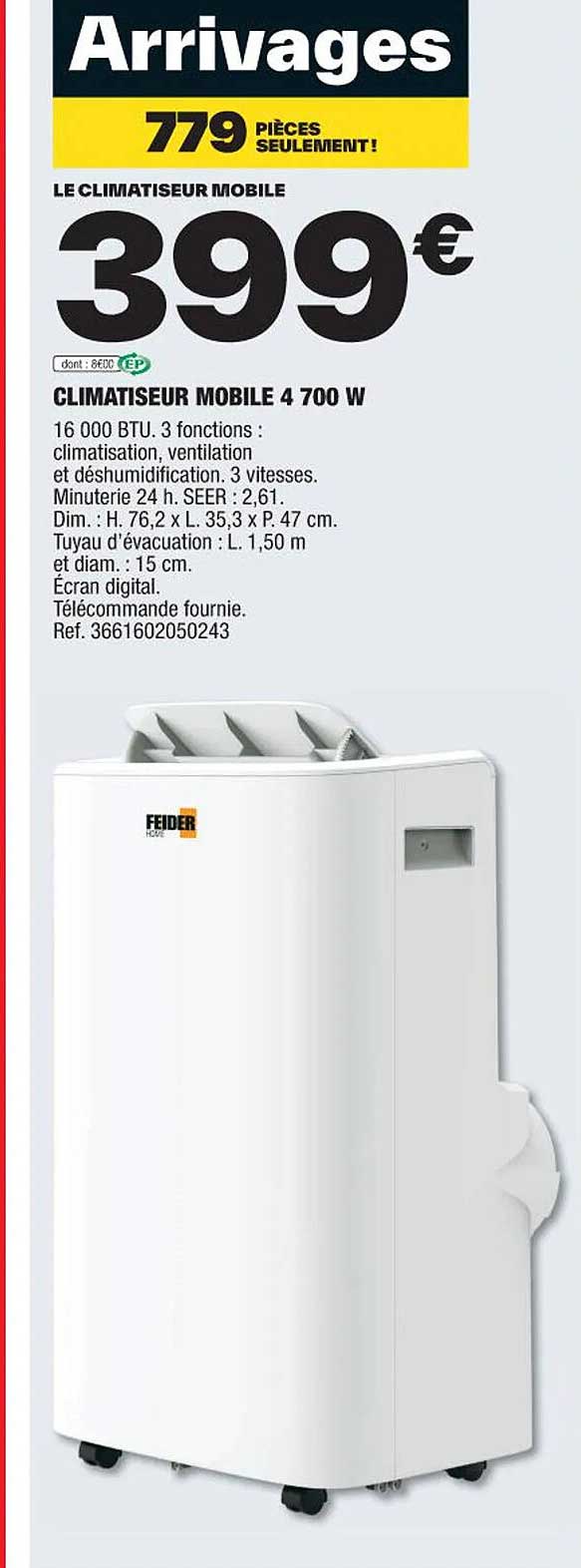 Climatiseur Mobile 4700w