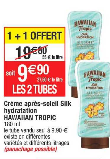 crème après-soleil silk hydratation hawaiian tropic