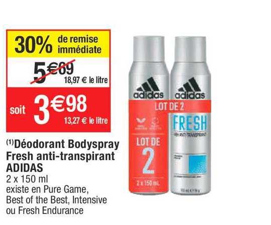 déodorant bodyspray fresh anti-transpirant adidas