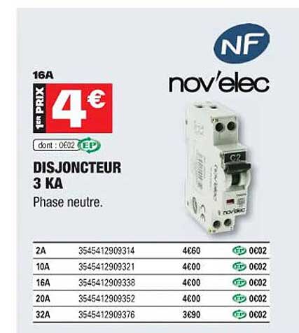 disjoncteur 3 ka nov'elec