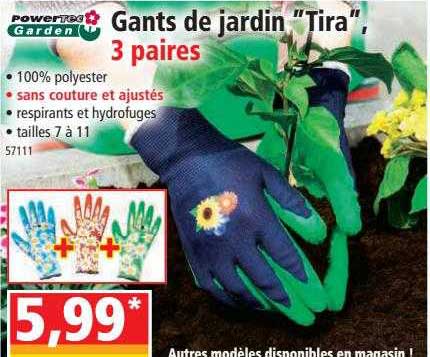 Gants De Jardin "tira" 3 Paires Powertec Garden