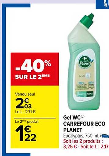 gel wc carrefour éco planet