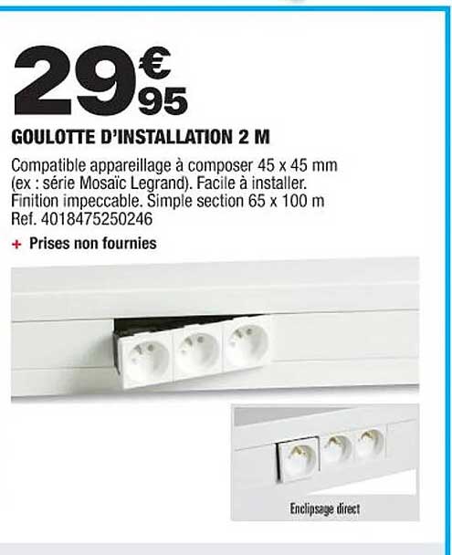 goulotte d'installation 2m