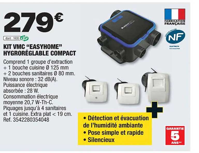 Kit Vmc "easyhome" Hygroréglable Compact