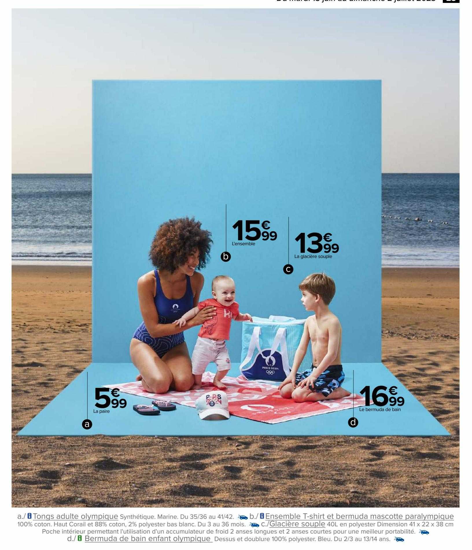 la paire, l'ensemble, la glacière souple, le bermuda de bain