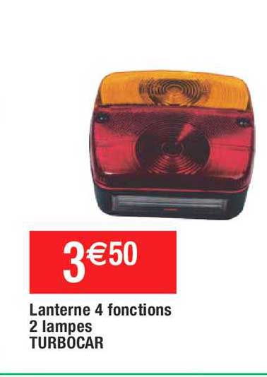 lanterne 4 fonctions 2 lampes turbocar