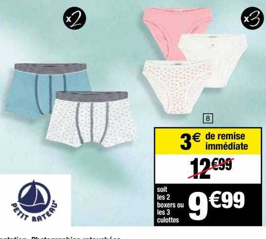 les 2 boxers ou les 3 culottes petit bateau