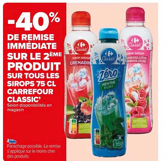 Les Sirops 75cl Carrefour Classic'