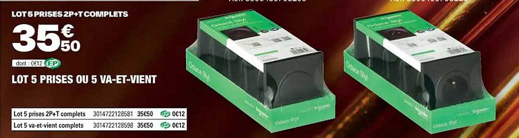 lot 5 prises ou 5 va-et-vient