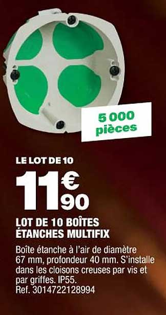 lot de 10 boîtes étanches multifix