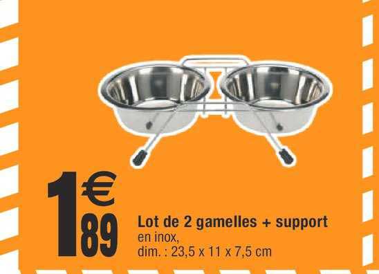 lot de 2 gamelles + support