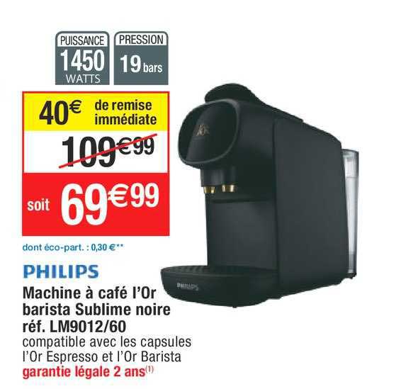 machine à café l'or barista sublime noire philips
