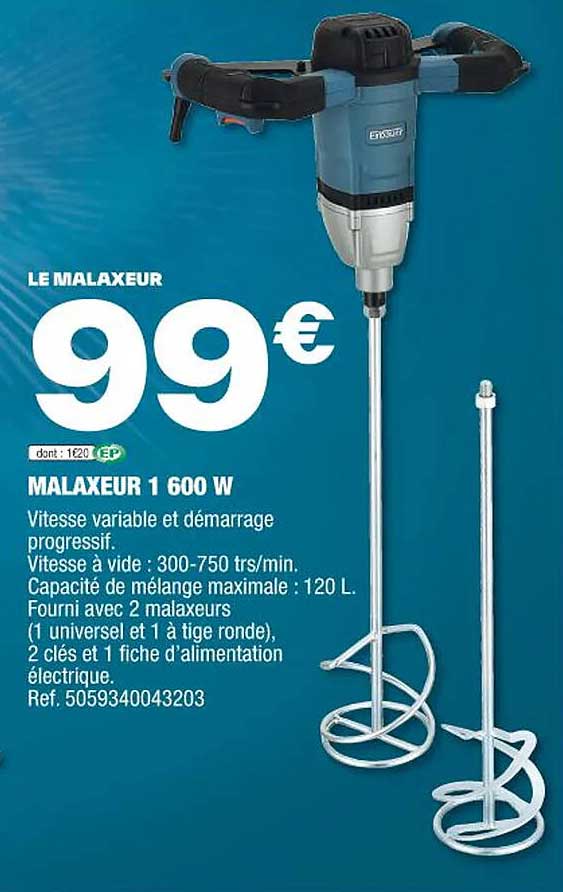 malaxeur 1600w erbauer