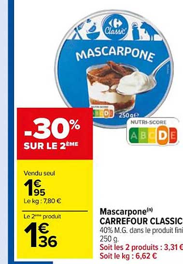 Mascarpone Carrefour Classic