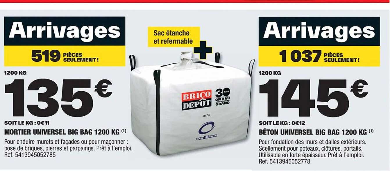 mortier universel big bag 1200 kg, béton universel big bag 1200 kg