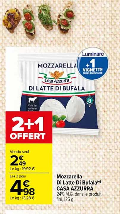 mozzarella di latte di bufala casa azzurra