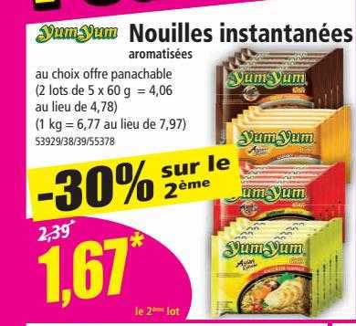 nouilles instantanées aromatisées yum yum