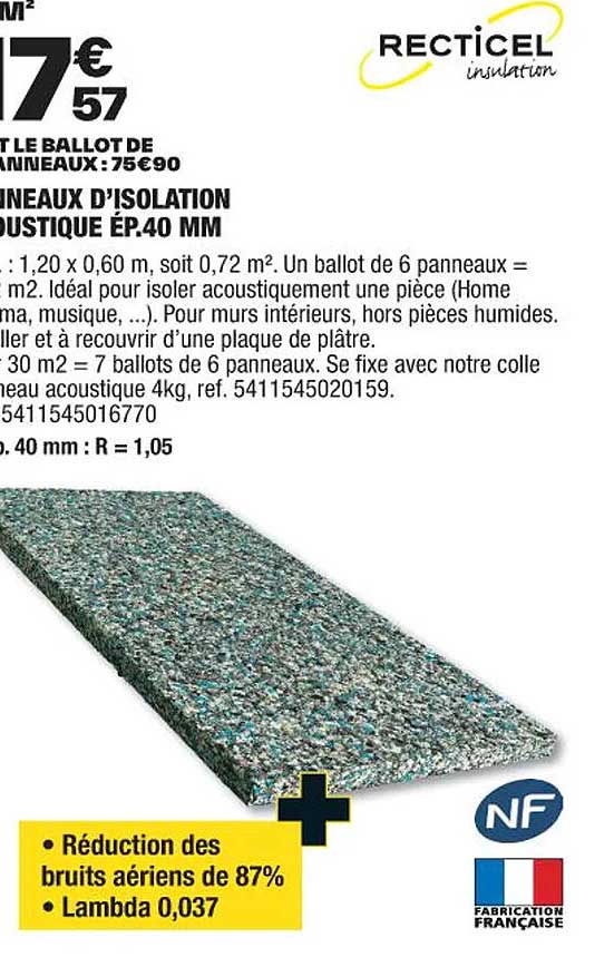 panneaux d'isolation rustique ép. 40 mm