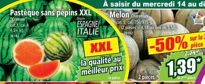 pastèque sans pépins xxl "crimson", melon charentais