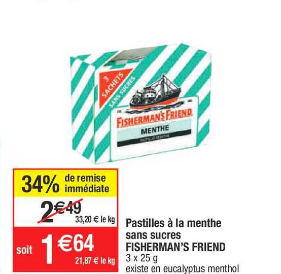 Pastilles à La Menthe Sans Sucres Fisherman's Friend