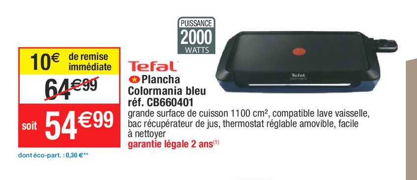 Plancha Colormania Bleu Tefal