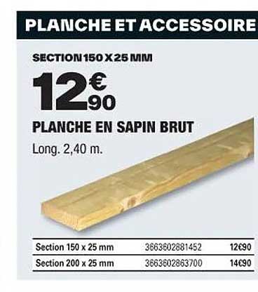 Planche En Sapin Brut