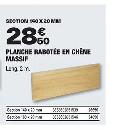 Planche Rabotée En Chêne Massif