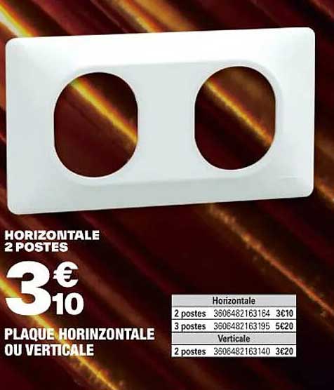 plaque horizontale ou verticale