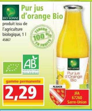 pus jus d'orange bio bio sonne