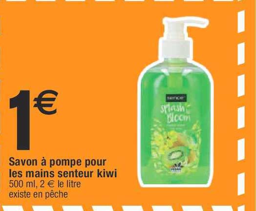 savon à pompe pour les mains senteur kiwi