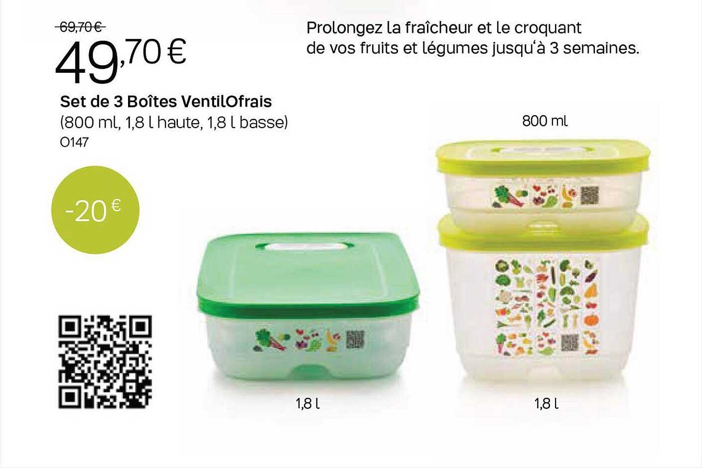 set de 3 boîtes ventilofrais