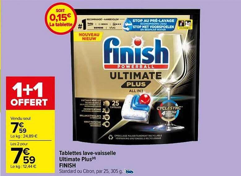 tablettes lave-vaisselle ultimate plus finish