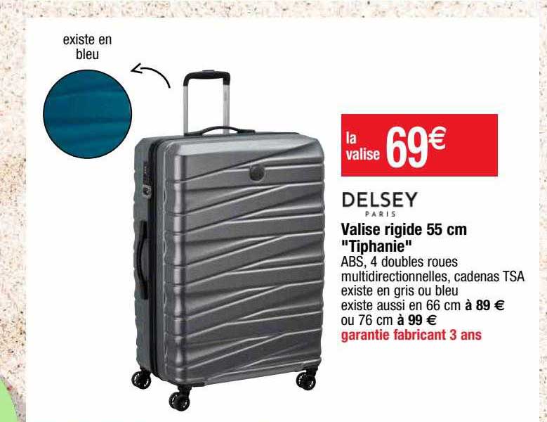 valise rigide 55 cm "tiphanie" delsey paris