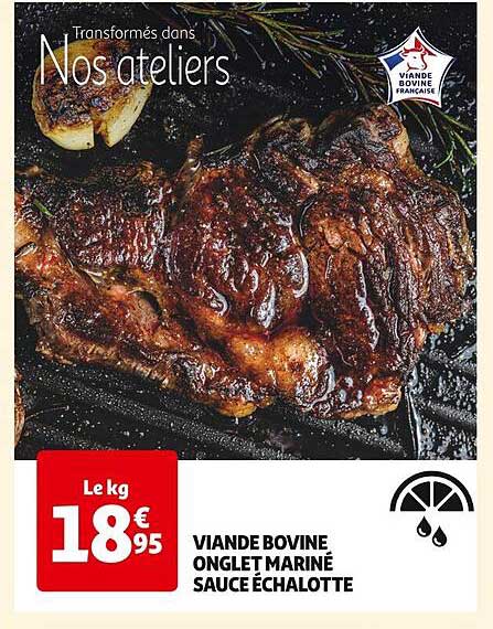 viande bovine onglet mariné sauce échalotte