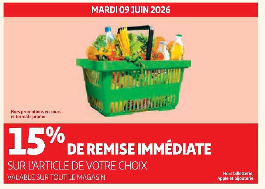 15% DE REMISE IMMÉDIATE
