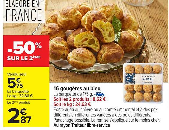 16 gougères au bleu