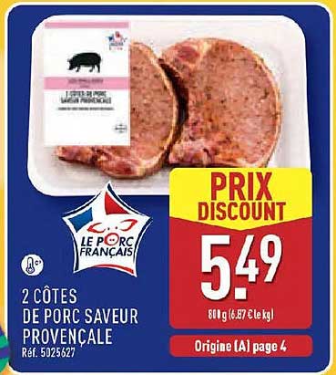 2 CÔTES DE PORC SAVEUR PROVENÇALE